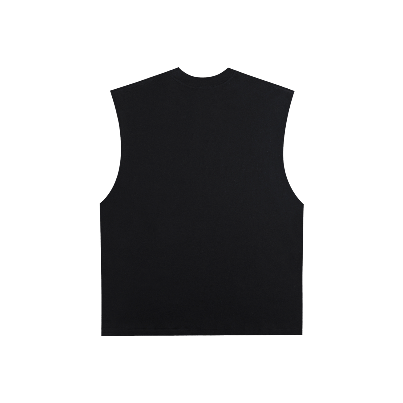 Raw Edge Cotton Tank Top Black