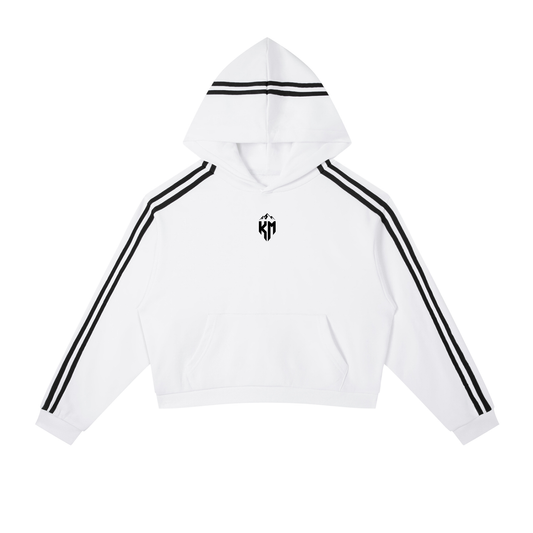 Contrast Side Stripe Cropped Hoodie