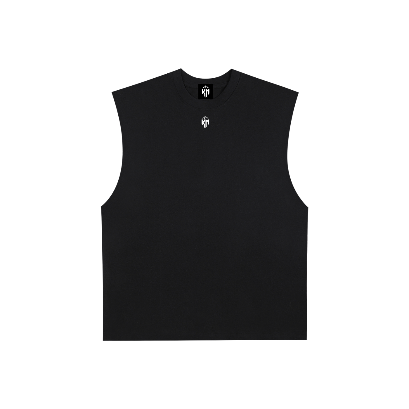 Raw Edge Cotton Tank Top Black